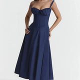 Floriane Roselle | Floral Corset Midi Summer Dress