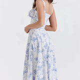 Floriane Roselle | Floral Corset Midi Summer Dress
