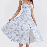 Floriane Roselle | Floral Corset Midi Summer Dress