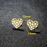 Stellar Heart | Geometric Stud Earrings