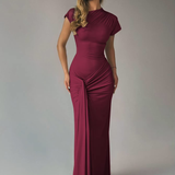 Arlienne | Lace Up Back Flowing Maxi Gown