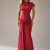 Arlienne | Lace Up Back Flowing Maxi Gown