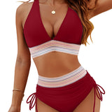 Azure Contour | V Neck Push Up Bikini Set