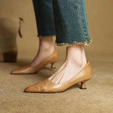 Cavelle | Leather Kitten Heel Pumps Refined Timeless Elegance