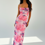 Azélie | Sapphire Floral Cowl Neck Maxi Dress