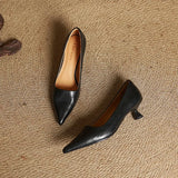 Cavelle | Leather Kitten Heel Pumps Refined Timeless Elegance