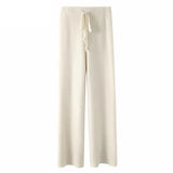 Elyndra | Soft Knit Wide Leg Drawstring Pants