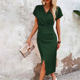 Almira | Casual V Neck Midi Dress