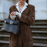 Rebecca | Suede Double Breasted Trench Coat