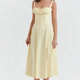 Floriane Roselle | Floral Corset Midi Summer Dress