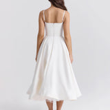 Arabella | Satin Sweetheart Corset Midi Dress