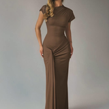 Arlienne | Lace Up Back Flowing Maxi Gown