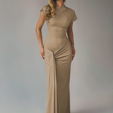 Arlienne | Lace Up Back Flowing Maxi Gown