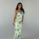 Rosalie | Sleeveless Floral Corset Maxi Dress
