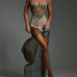 Noir Savannah | Animal Print Cowl Neck Maxi Dress