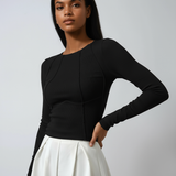 Eloria | Fitted Ribbed Long Sleeve Top
