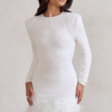 Violetta Serene | Feather Trim Mini Dress
