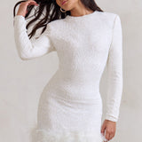 Violetta Serene | Feather Trim Mini Dress