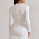 Violetta Serene | Feather Trim Mini Dress