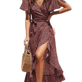 Lionie Roselle | Floral Wrap Maxi Summer Dress