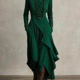 Rosaline | Draped Long Sleeve Maxi Dress