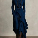 Rosaline | Draped Long Sleeve Maxi Dress