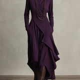 Rosaline | Draped Long Sleeve Maxi Dress