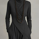 Rosaline | Draped Long Sleeve Maxi Dress