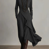 Rosaline | Draped Long Sleeve Maxi Dress