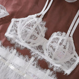 Feather Étoile | Lace Lingerie Set with Gloves