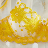 Sunlace Daisy | Embroidered Mesh Underwire Lingerie Set