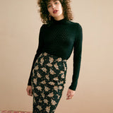 VeilSoft | Sheer Lace Knit Top with Stand Collar