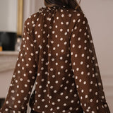 Celestia Monroe | Polka Dot Ruffle Blouse