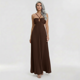 Velmoura | Strapless Pleated Maxi Dress