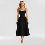 Floravienne | Floral Corset Sleeveless Midi Summer Dress