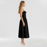 Floravienne | Floral Corset Sleeveless Midi Summer Dress