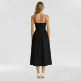Floravienne | Floral Corset Sleeveless Midi Summer Dress