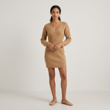 Veloura Season | V Neck Knit Long Sleeve Mini Dress