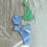 Valerina | Asymmetrical Bikini Textured Fabric Shell Detail