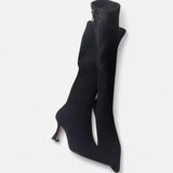 Velour Ascend | Suede Over The Knee Pointed Heel Boots