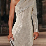 Vivienne | Asymmetric Sequin Evening Dress
