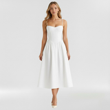 Floravienne | Floral Corset Sleeveless Midi Summer Dress