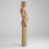 Belara | Sleeveless V Neck Jumpsuit Full Length
