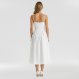 Floravienne | Floral Corset Sleeveless Midi Summer Dress
