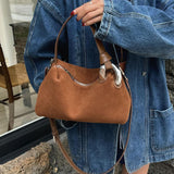 Terra Suede | Soft Suede Shoulder and Crossbody Bag with Zip Closure