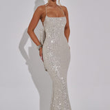 Aurélie | Sequin Fit and Flare Maxi Dress