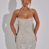 Aurélie | Sequin Fit and Flare Maxi Dress