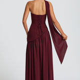 Serena | Strapless Lace-Up Slit Maxi Dress
