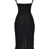 Aurélisse Noémie | Mesh Wedding Guest Midi Dress