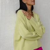 Alina | Relaxed V Neck Knit Sweater